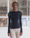 BASERANGE OMATOR Long-sleeved T-shirt BAS-TTOML-CR-AU25-MURANO NAVY (TTOML-WO-WI24)